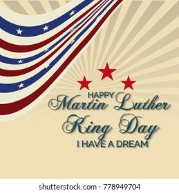 
Vector illustration of a banner with American Flag For Martin Luther King Day.