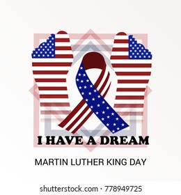 
Vector illustration of a banner with American Flag For Martin Luther King Day.
