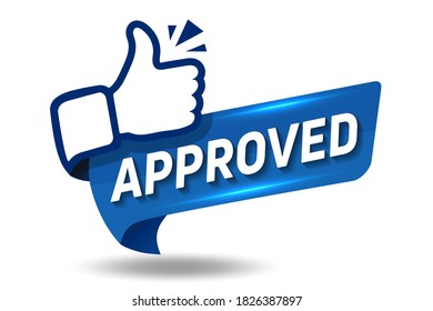 vector illustration banner Approved with thumbs up
