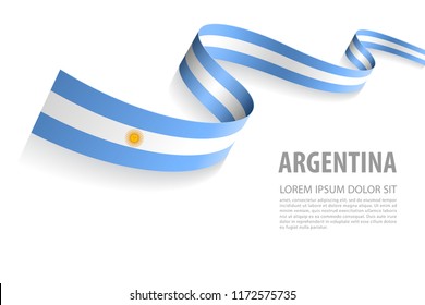 Vector Illustration Banner with Argentina Flag colors in a perspective view