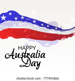 Vector illustration of a banner with Australia flag and map for Happy Australia Day.