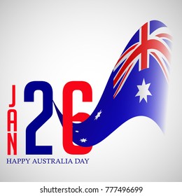 Vector illustration of a banner with Australia flag and map for Happy Australia Day.