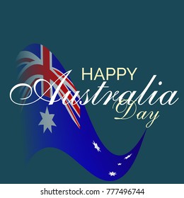 Vector illustration of a banner with Australia flag and map for Happy Australia Day.