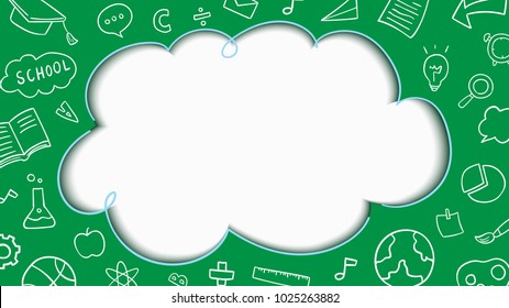 Vector illustration banner background design blackboard write element ,Decoration for education school.Doodle cartoon style.
