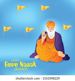 Vector illustration of a Banner or Background Hppy Guru Nanak Jayanti.