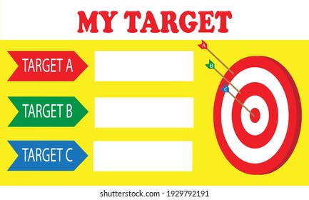 vector illustration, banner background wallpaper and editable target arrow flyer