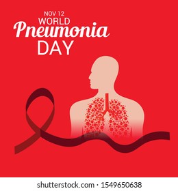 Vector illustration of a Banner. Background for World Pneumonia Day.