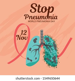 Vector illustration of a Banner. Background for World Pneumonia Day.