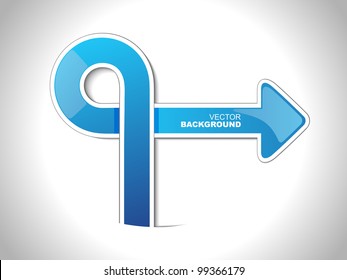 Vector illustration of banner in blue color, isolated on grey. can be use as label, tag, icon and button.