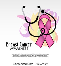 Vector illustration of a Banner for Breast cancer support.