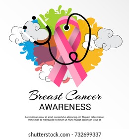 Vector illustration of a Banner for Breast cancer support.