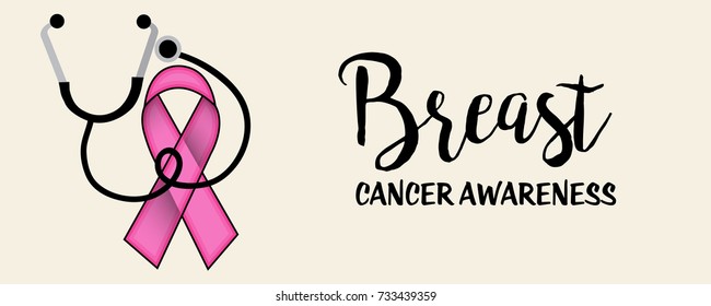 Vector illustration of a Banner for Breast cancer support.