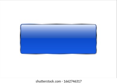 Vector Illustration of a banner (button) with a reflection and metallic gradient frame.