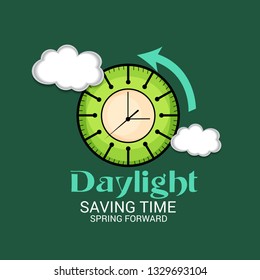 Vector illustration of a Banner for Change your clocks message for Daylight Saving Time(Spring Forward).