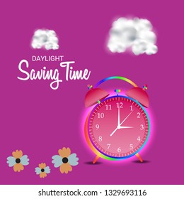 Vector illustration of a Banner for Change your clocks message for Daylight Saving Time(Spring Forward).