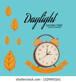 Vector illustration of a Banner for Change your clocks message for Daylight Saving Time(Spring Forward).