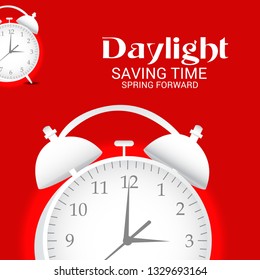Vector illustration of a Banner for Change your clocks message for Daylight Saving Time(Spring Forward).