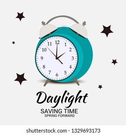 Vector illustration of a Banner for Change your clocks message for Daylight Saving Time(Spring Forward).