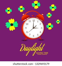 Vector illustration of a Banner for Change your clocks message for Daylight Saving Time(Spring Forward).