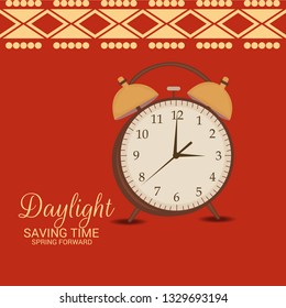 Vector illustration of a Banner for Change your clocks message for Daylight Saving Time(Spring Forward).