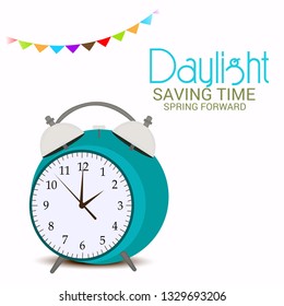 Vector illustration of a Banner for Change your clocks message for Daylight Saving Time(Spring Forward).