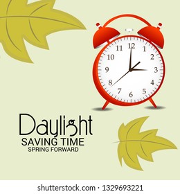 Vector illustration of a Banner for Change your clocks message for Daylight Saving Time(Spring Forward).