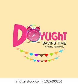 Vector illustration of a Banner for Change your clocks message for Daylight Saving Time(Spring Forward).