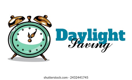 Vector illustration of a Banner for Change your clocks message for Daylight Saving Time.