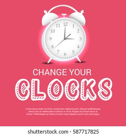 Vector illustration of a Banner for Change your clocks message for Daylight Saving Time.