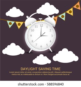 Vector illustration of a Banner for Change your clocks message for Daylight Saving Time.