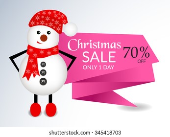 Vector illustration of a Banner for Christmas Sale.