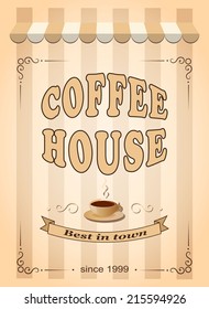 vector illustration banner for coffee on the vintage background- eps10