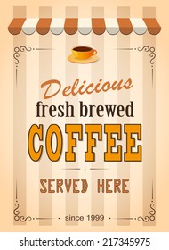 vector illustration banner for coffee on the vintage background- eps10