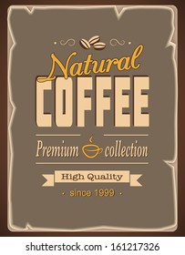 vector illustration banner coffee with typography on the vintage background- eps10