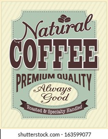 vector illustration banner coffee with typography on the vintage background- eps10
