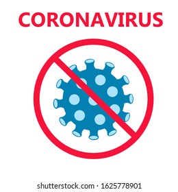 Vector illustration of banner "Corona Virus" with red stop sign. Virus protection concept of 2019-ncov virus or novel coronavirus.