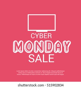 Vector illustration of a Banner For Cyber Monday Sale.