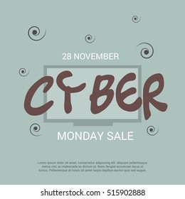 Vector illustration of a Banner For Cyber Monday Sale.