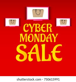 Vector illustration of a Banner for Cyber Monday Sale.