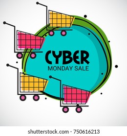 Vector illustration of a Banner for Cyber Monday Sale.