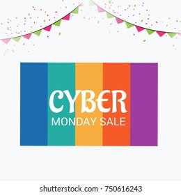 Vector illustration of a Banner for Cyber Monday Sale.