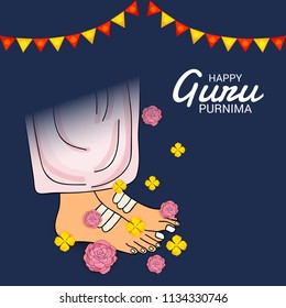 Vector Illustration of a Banner for the Day Of Honoring Celebration Guru Purnima with Text Space Background.