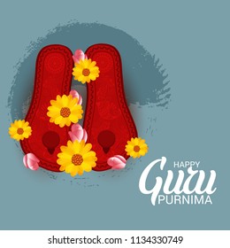 Vector Illustration of a Banner for the Day Of Honoring Celebration Guru Purnima with Text Space Background.