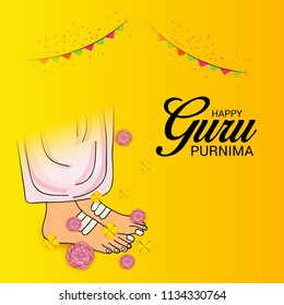 Vector Illustration of a Banner for the Day Of Honoring Celebration Guru Purnima with Text Space Background.