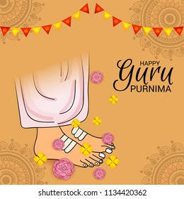 Vector Illustration of a Banner for the Day Of Honoring Celebration Guru Purnima with Text Space Background.