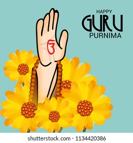 Vector Illustration of a Banner for the Day Of Honoring Celebration Guru Purnima with Text Space Background.
