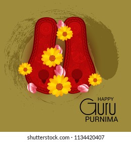 Vector Illustration of a Banner for the Day Of Honoring Celebration Guru Purnima with Text Space Background.