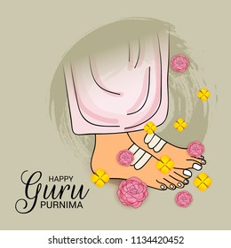 Vector Illustration of a Banner for the Day Of Honoring Celebration Guru Purnima with Text Space Background.