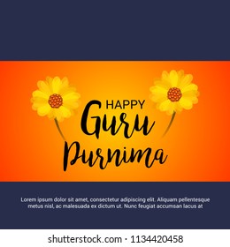 Vector Illustration of a Banner for the Day Of Honoring Celebration Guru Purnima with Text Space Background.