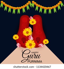 Vector Illustration of a Banner for the Day Of Honoring Celebration Guru Purnima with Text Space Background.
